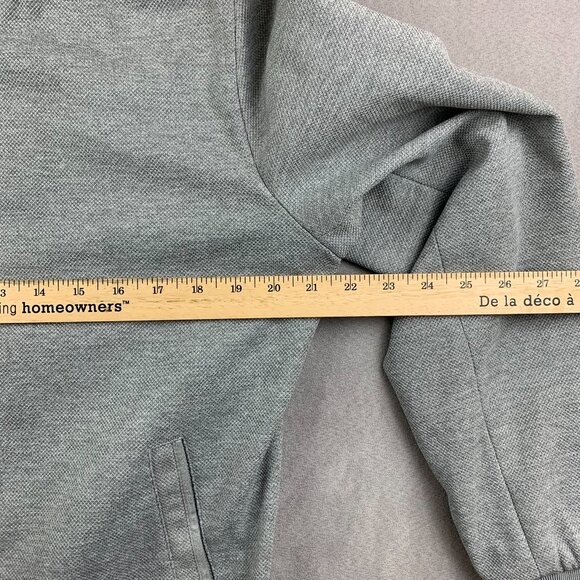 Zara Mens Bomber Jacket Medium Gray Full Zip Long Sleeve Varsity Striped Trim - Picture 4 of 6